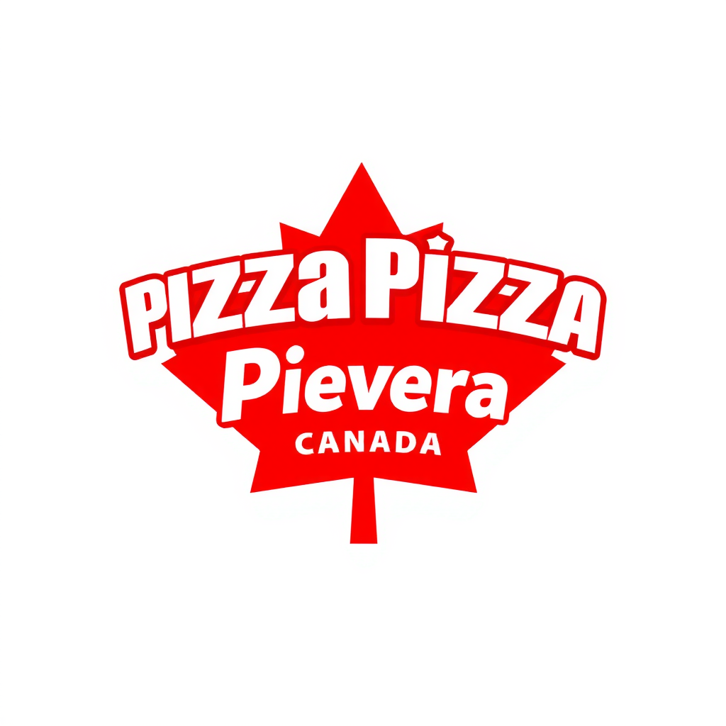 PizzaPizza - Pizza delivery in Canada, bold contemporary logo with electric red background and white text