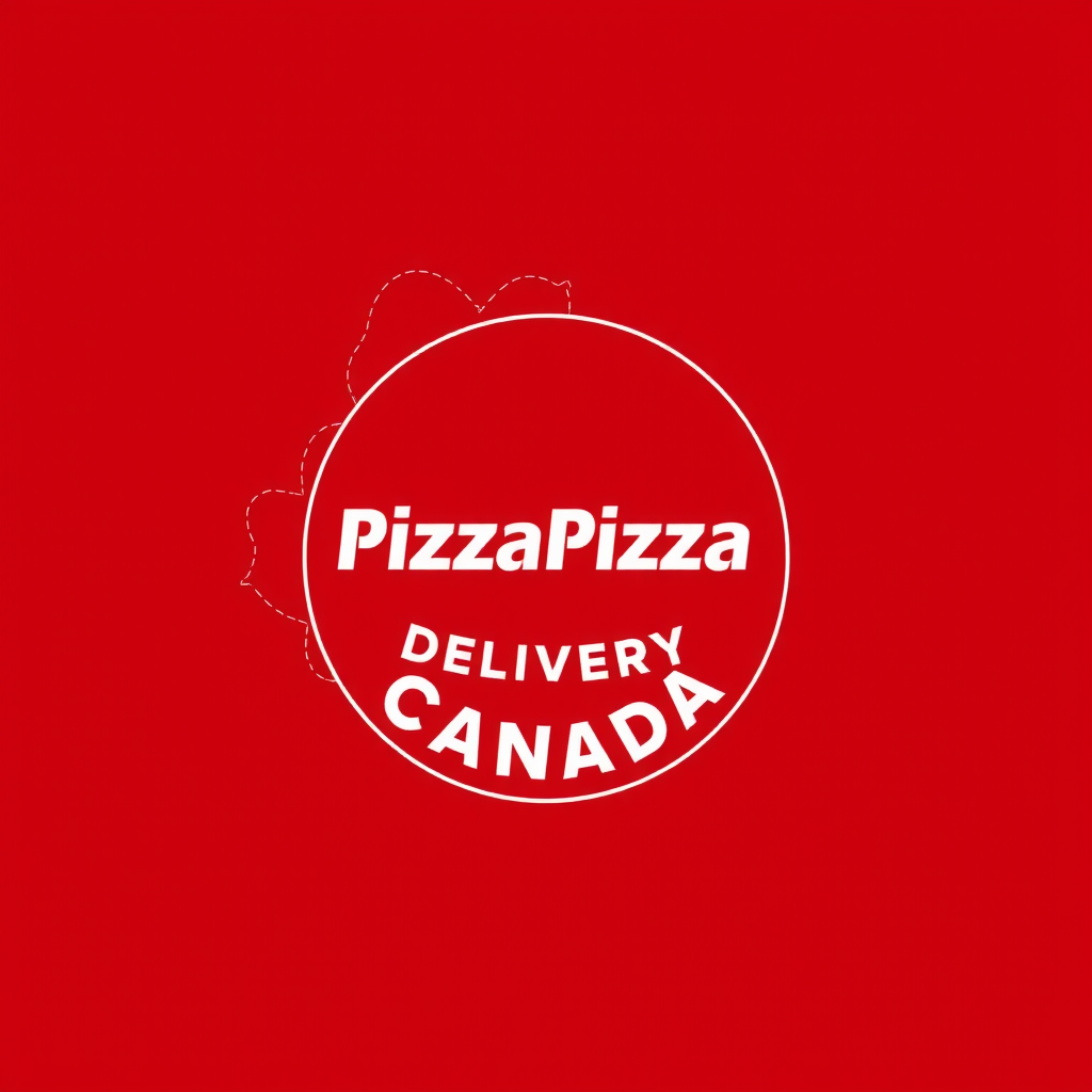 PizzaPizza - Pizza delivery in Canada, bold contemporary logo with electric red background and white text
